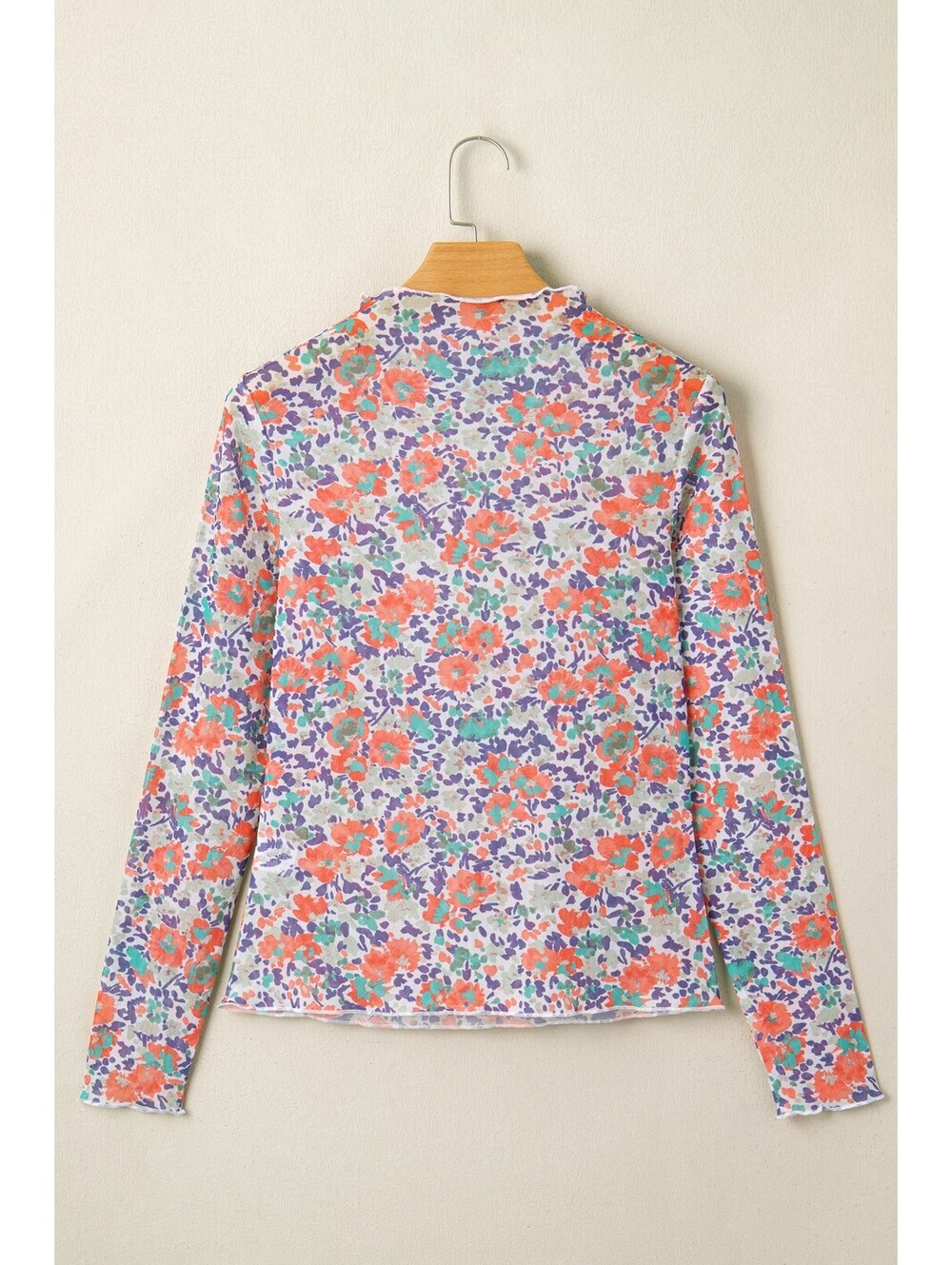 Long Sleeve Floral Print Mesh Top [COPY] - Picture 4 of 6